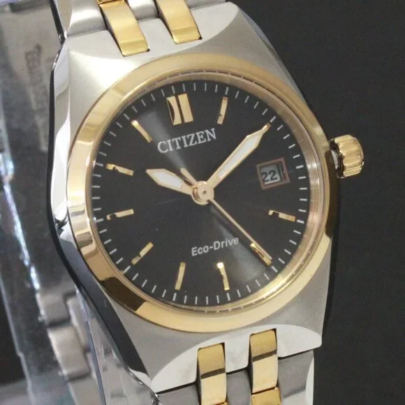 Citizen Eco Drive Ladies Corso Two Tone Black Dial 28mm